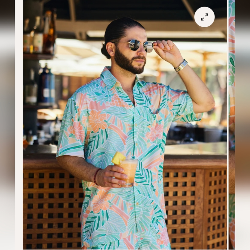 Kenny Flowers Tropical Pastel Button Down Shirt